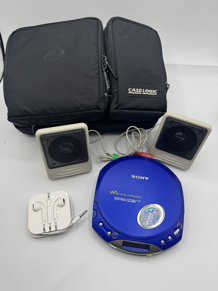 Sony Walkman ESP-MAX D-E350 -Vintage Blue- Power Tested Bundle