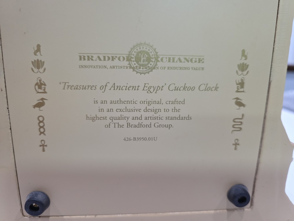 **SEE NOTES: Bradford Exchange Treasures of Ancient Egypt Cuckoo Clock