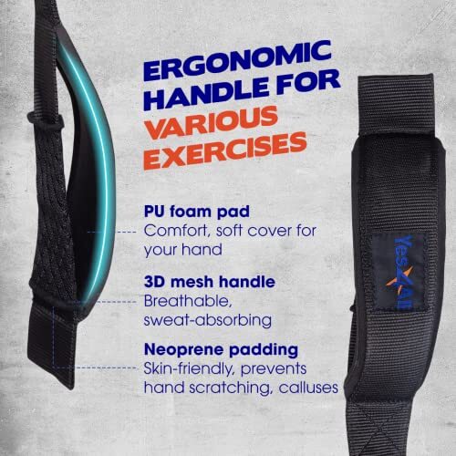 Tricep Pull Down Rope Exercise Machine Attachments Cable Anti Slip Pulldown Rope