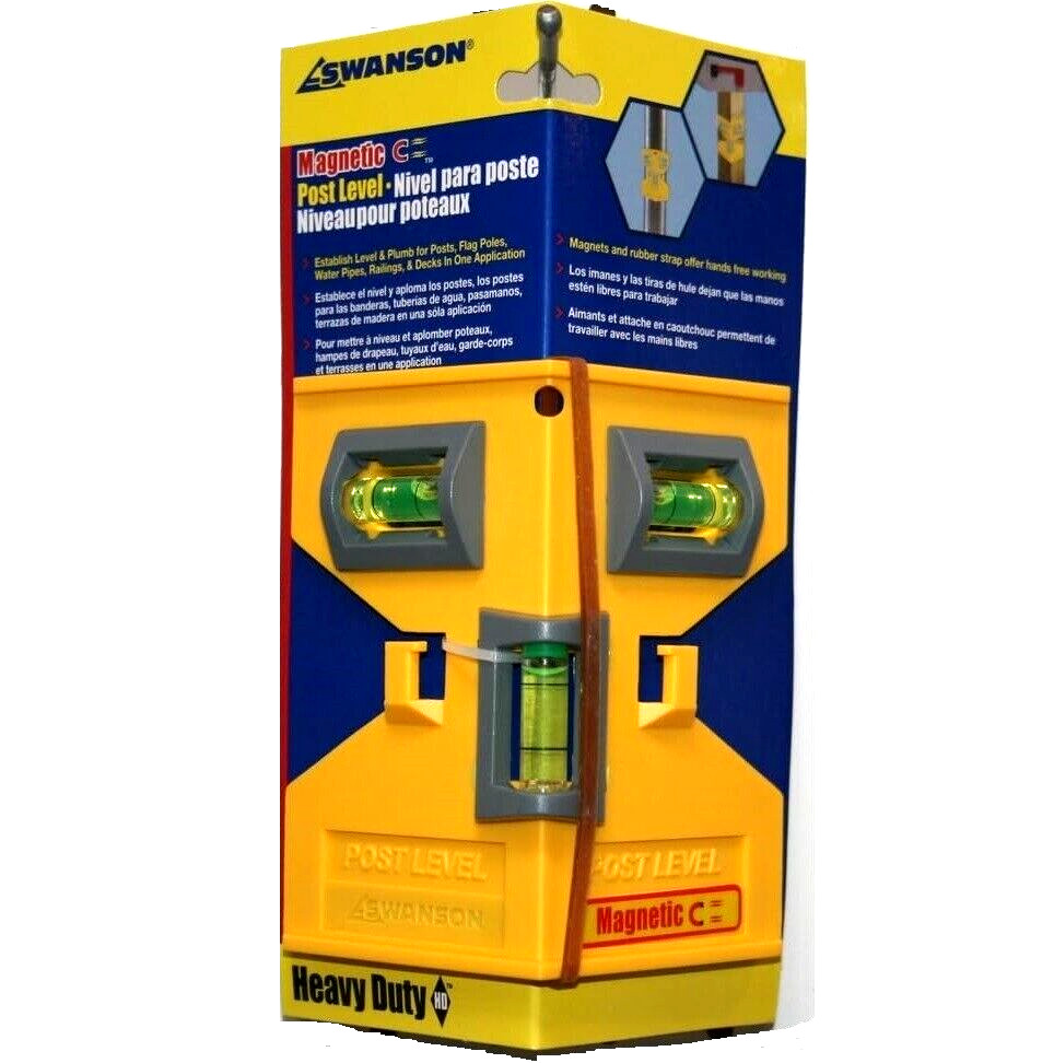 Swanson Tool Co. Folding Magnetic Composite 90° Angle Post Level Hands-Free
