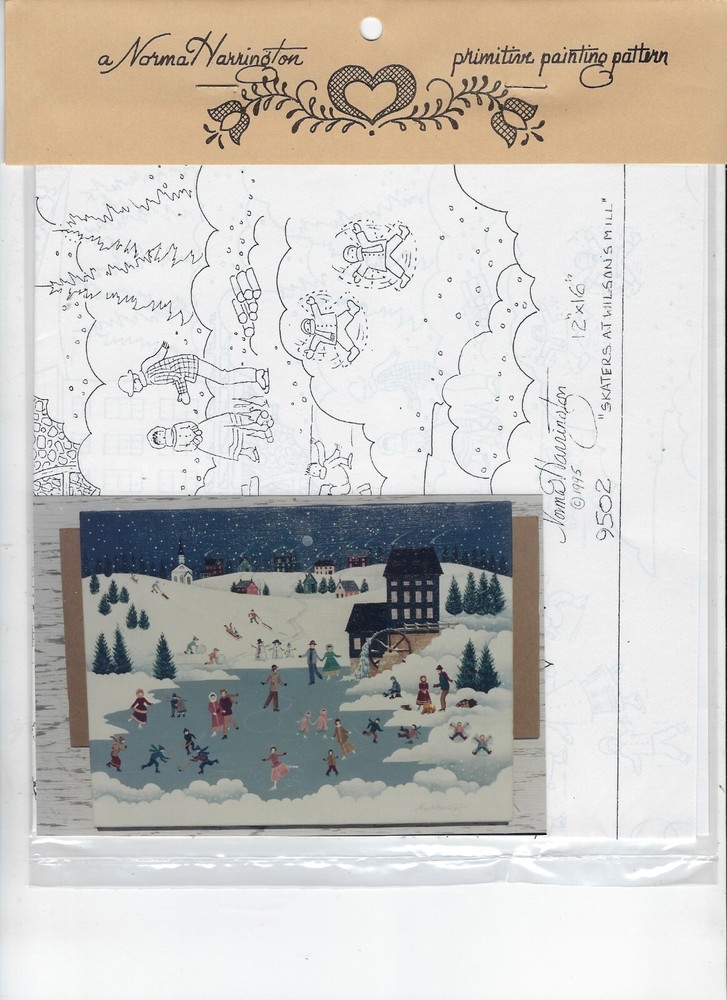 Skaters at Wilson's Mill Norma Harrington Decorative Painting Pattern Packet