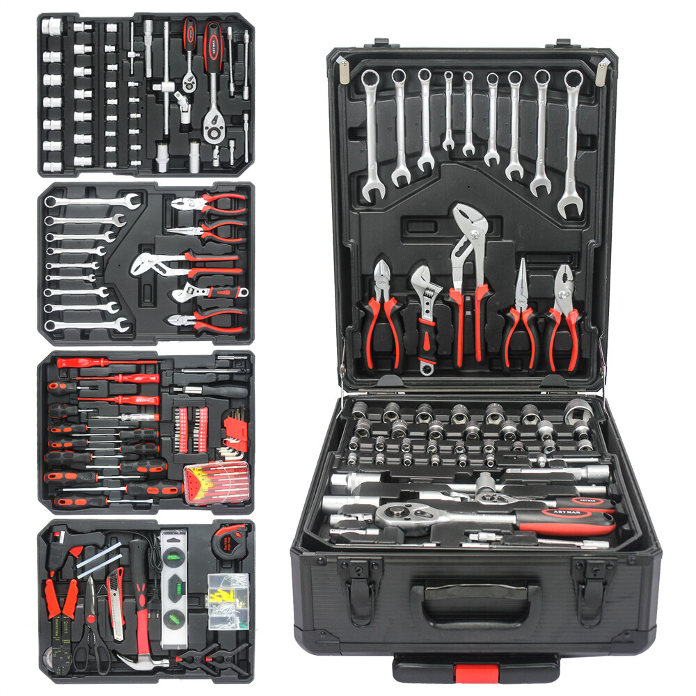 899 Pcs Tool Set w/Trolley Case Box Organize Mechanics Tool Kit Wrenches Socket