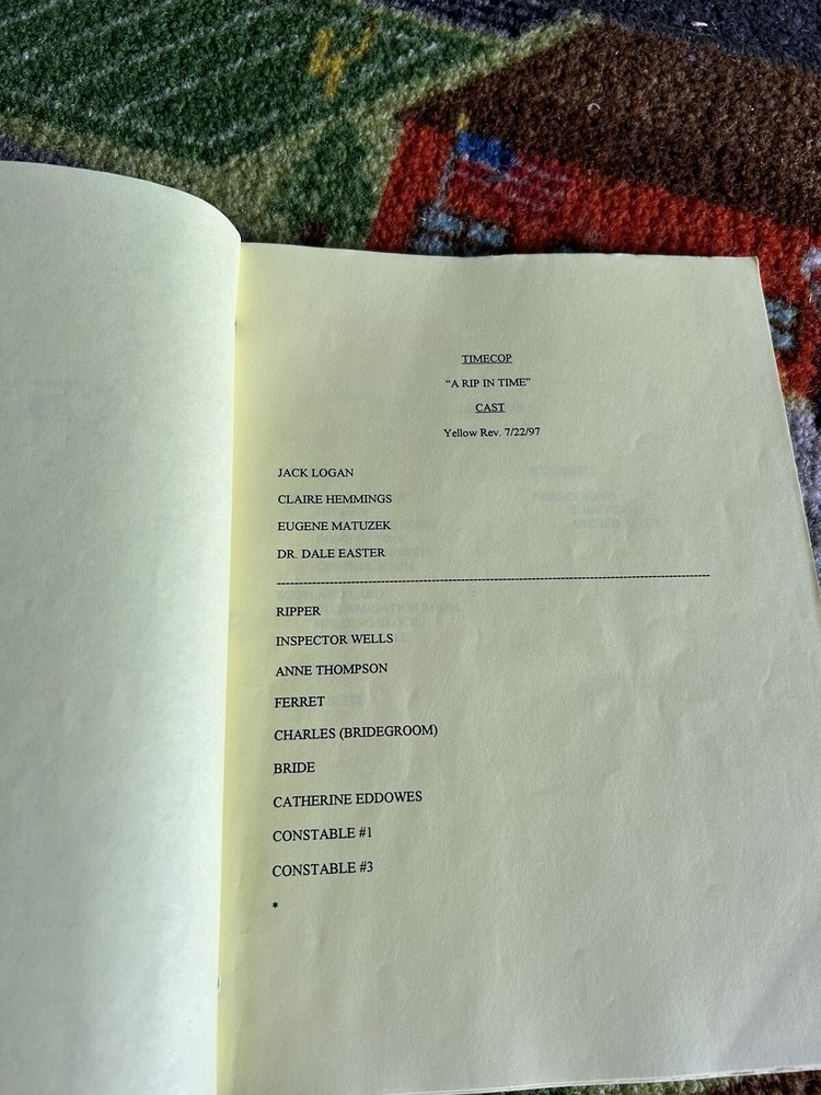 Timecop A Rip In Time Production Draft 1997 Script