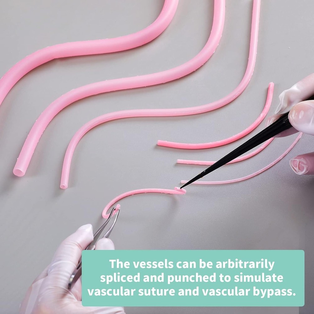 2PC Vascular Microvascular Anastomosis Suture Practice Exercise Model Suppleness
