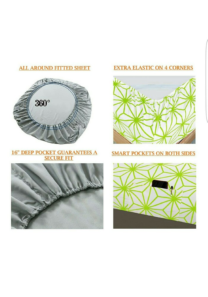 Shet Sheets Cube Pattern 1500 Thread Count (6-Piece Set) Queen Size