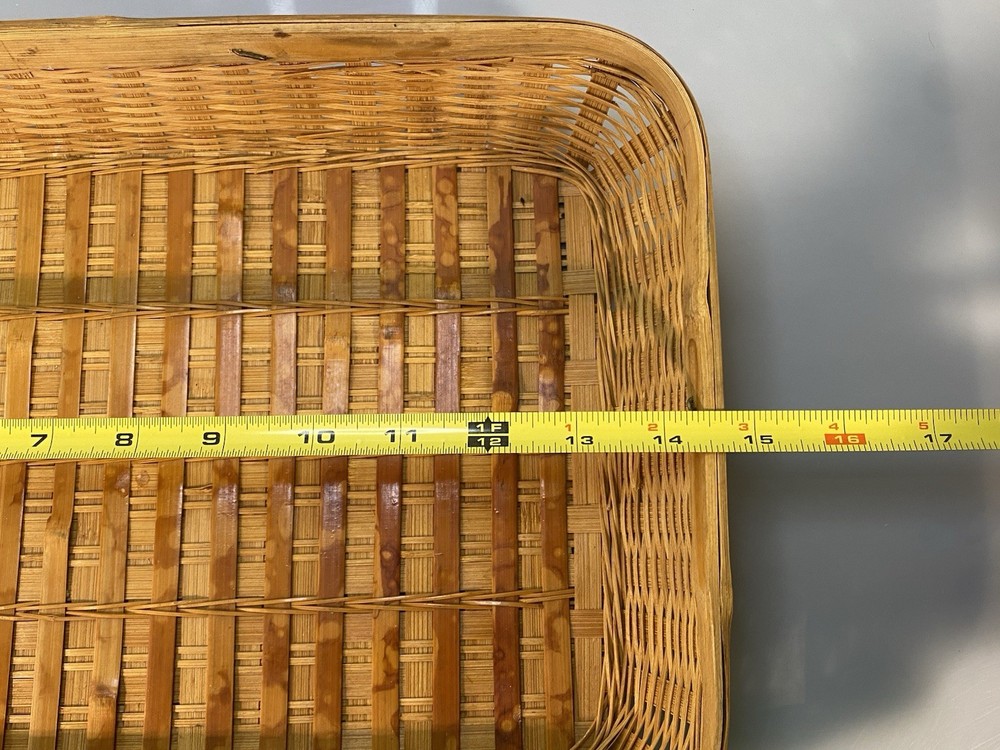Rustic Farmhouse Rectangular Woven Bread/Serving Basket 14.75”x10.25”x2.5”
