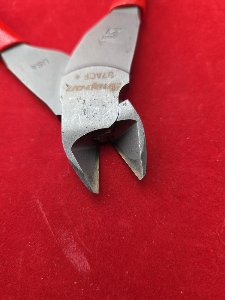 Snap-On Tools RED Soft Grip 7" VECTOR EDGE Diagonal Cutter 87ACF USA