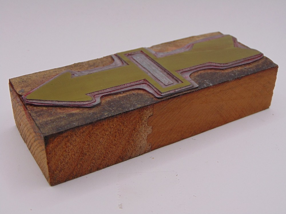 Printing Letterpress Printers Block Large Arrow