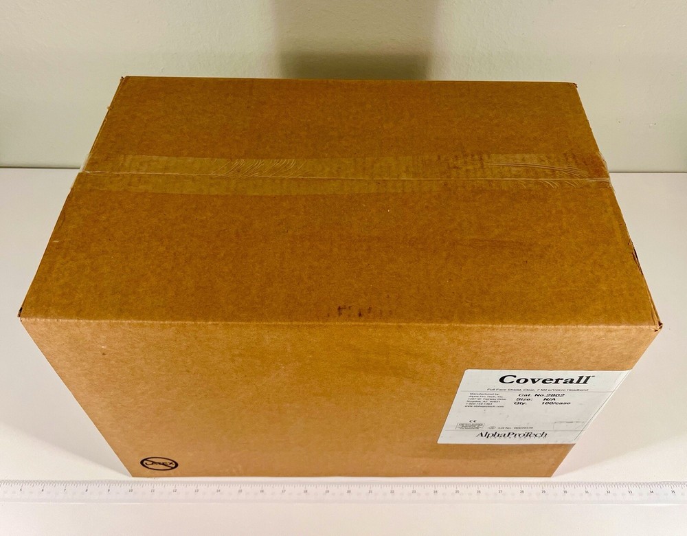 100/case Coverall Full Face Shield, Alpha ProTech 2802, Clear, 7 Mil
