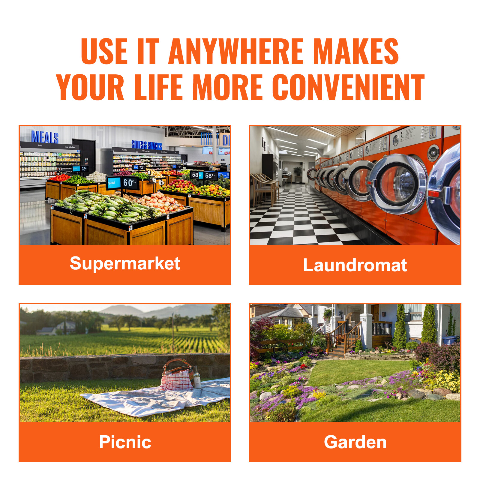 VEVOR 110 lbs Folding Shopping Cart Basket Utility Trolley Laundry Grocery Cart