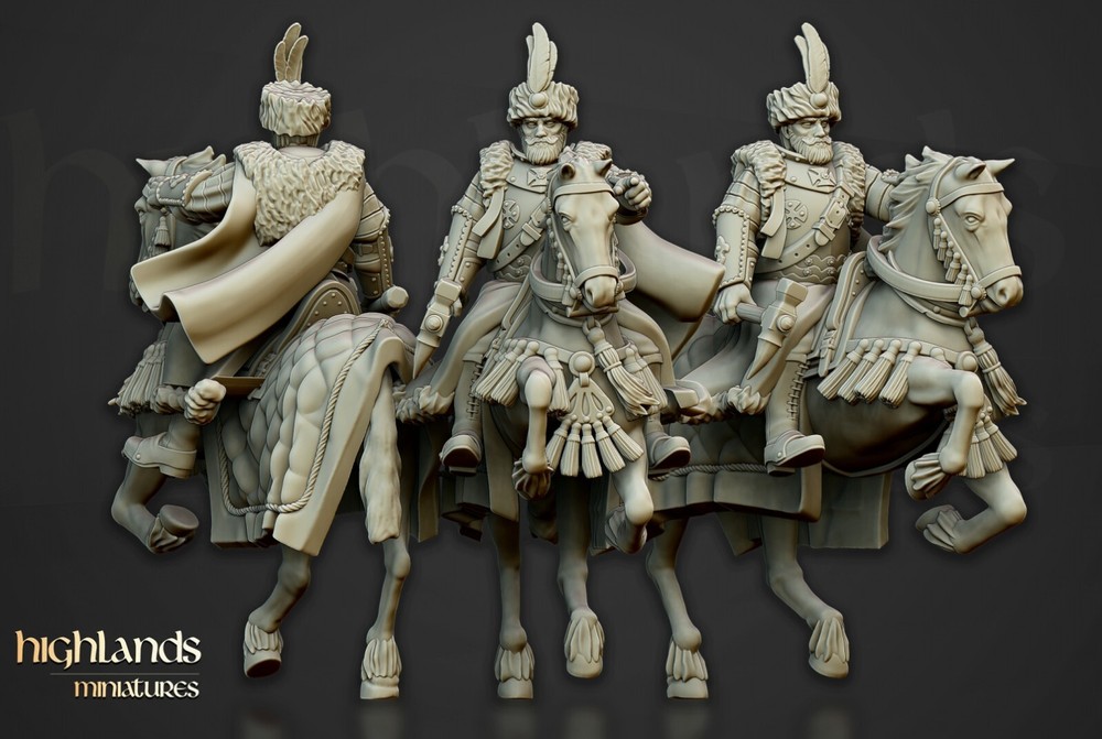 Varyag Warriors Mounted Command Fighter Miniature x3| D&D DnD |