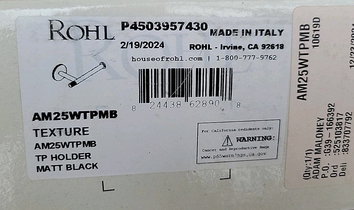 Rohl AM25WTPMB Amahle Toilet Paper Holder READ