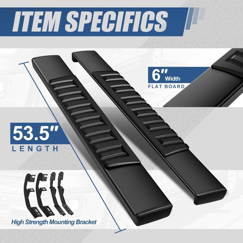 Running Boards Compatible with Chevy Silverado GMC Sierra 3500HD Regular Cab