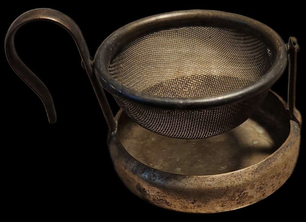 Vintage German Tea Bag Strainer Bowl Dish Silverplate Please read description