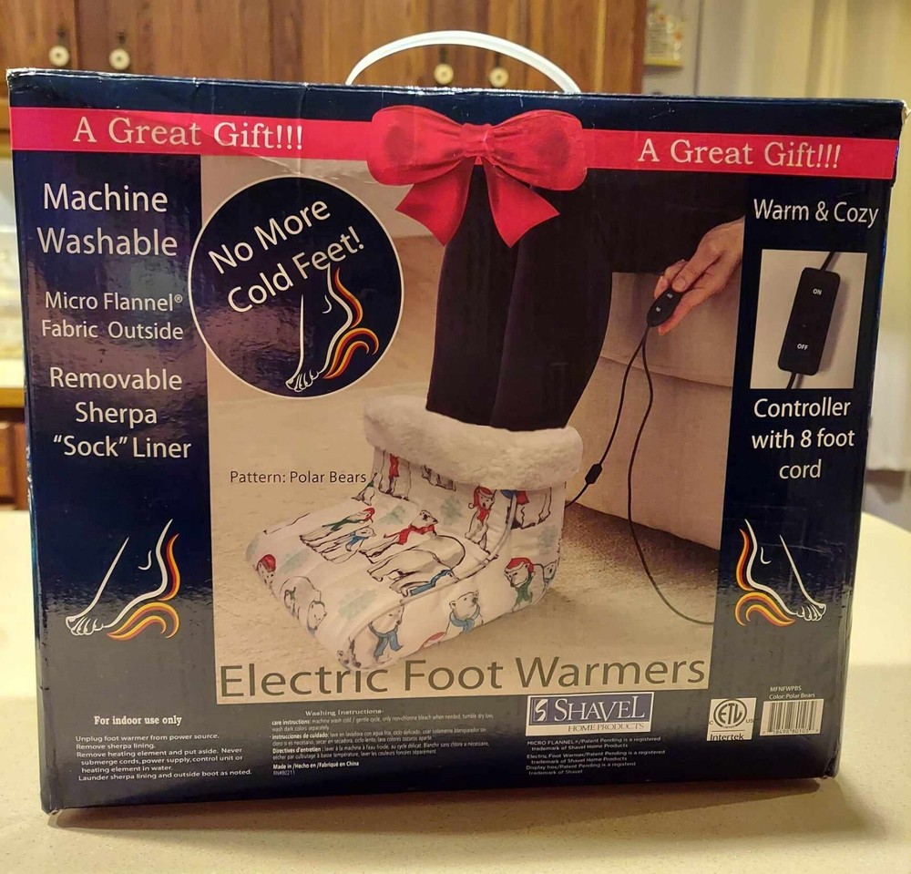 Electric Foot Warmer Polar Bear Pattern By Shavel. Tested.  Nice Gift!