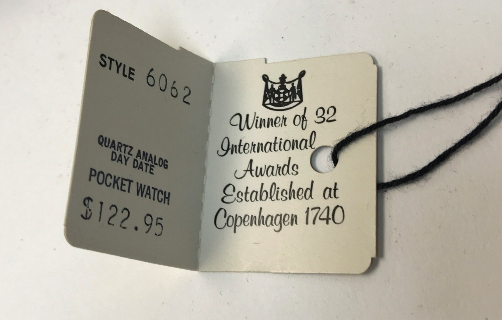 Rare NOS 1970s Jules Jurgensen Gold Tone White Dial Day Date Pocket Watch 6062Q