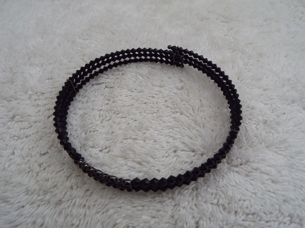 Black Bead Collar Necklace