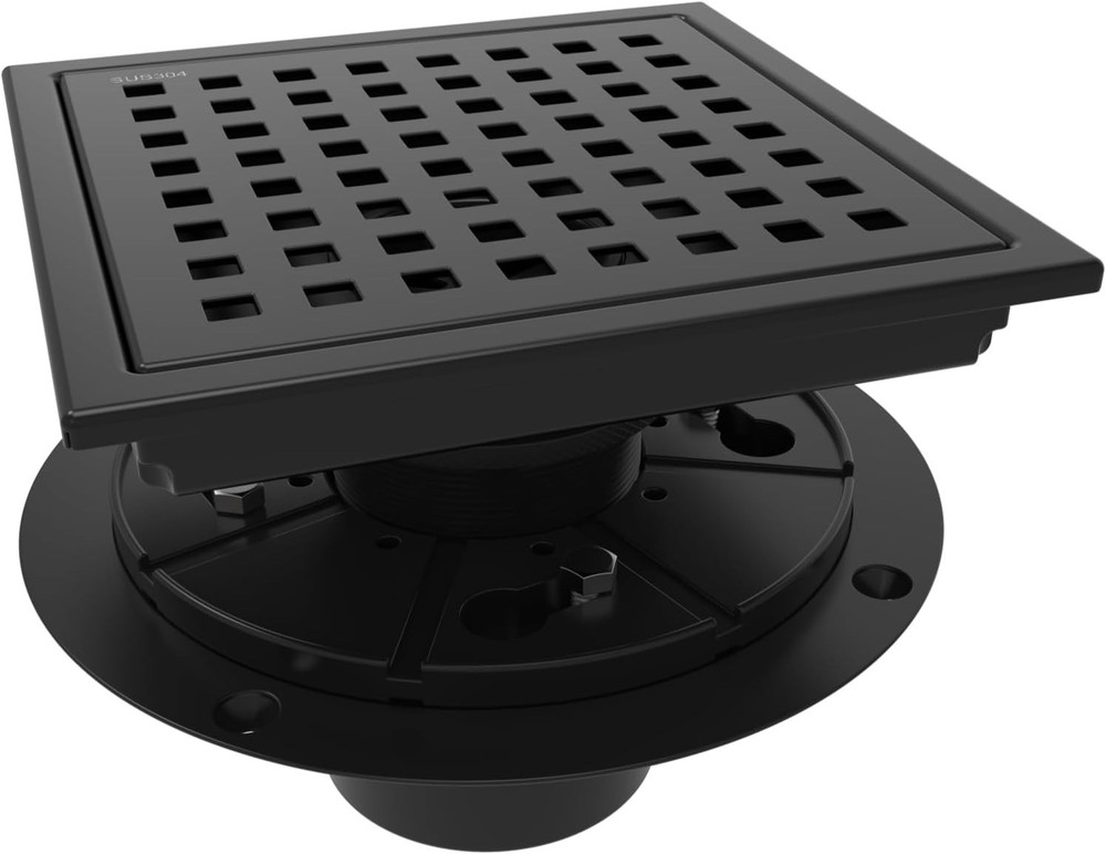 6-Inch Drain with Quadrato Pattern Grate - Effortless Maintenance & Modern Style
