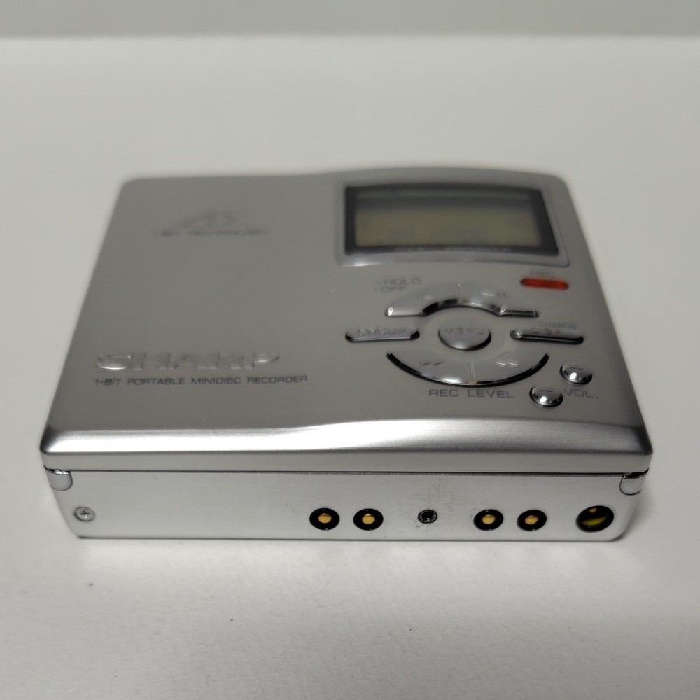 SHARP MD-DR7-S MiniDisc Recorder Portable 1bit MD Player Silver Audio Tested