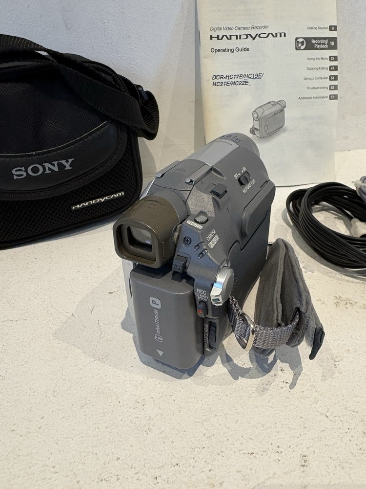 Sony Handycam DCR-HC19E Handheld MiniDV Camcorder Silver Untested / Power Cable