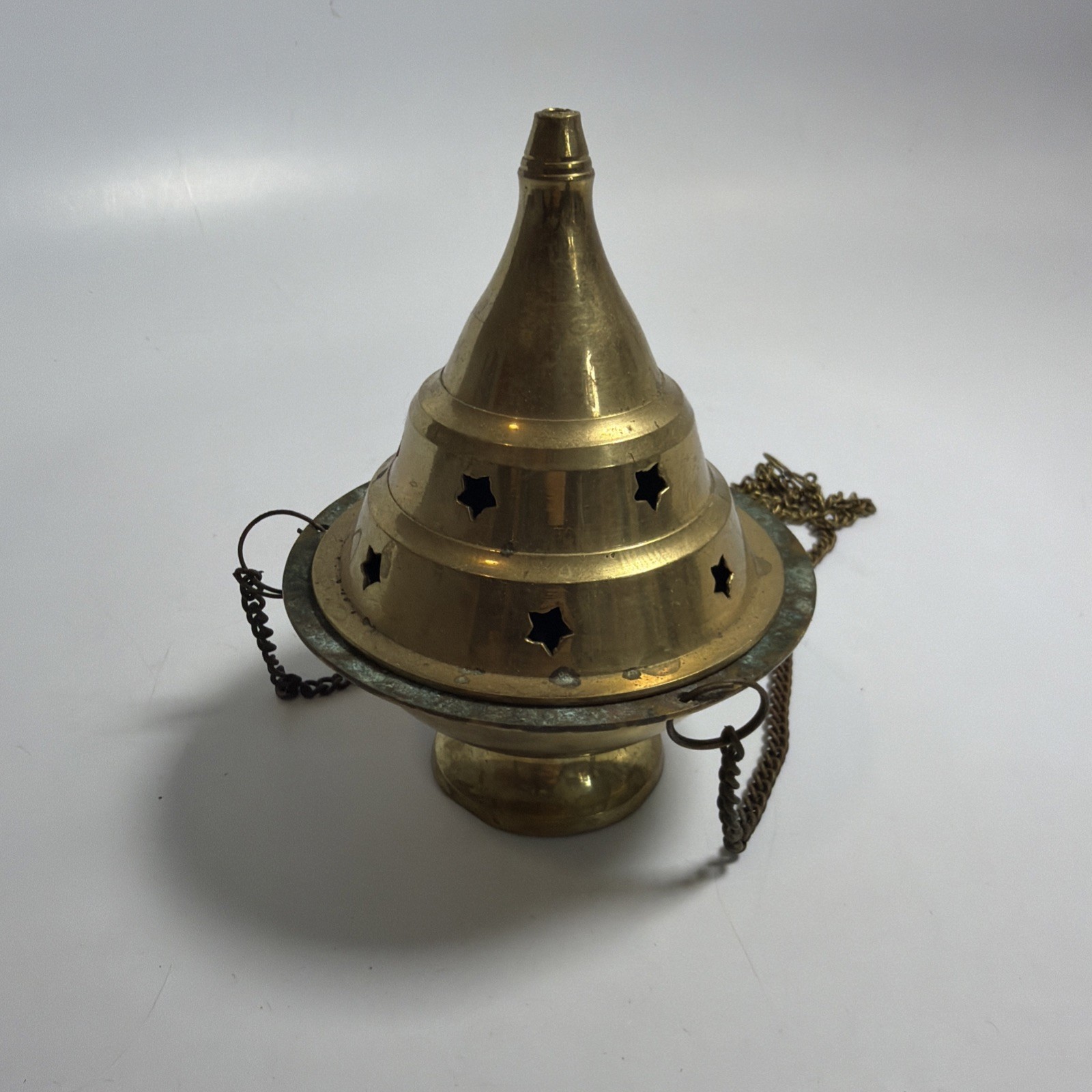 Vintage Brass Charcoal Holder Hanging Censer Incense Burner Home Fragrance 5”