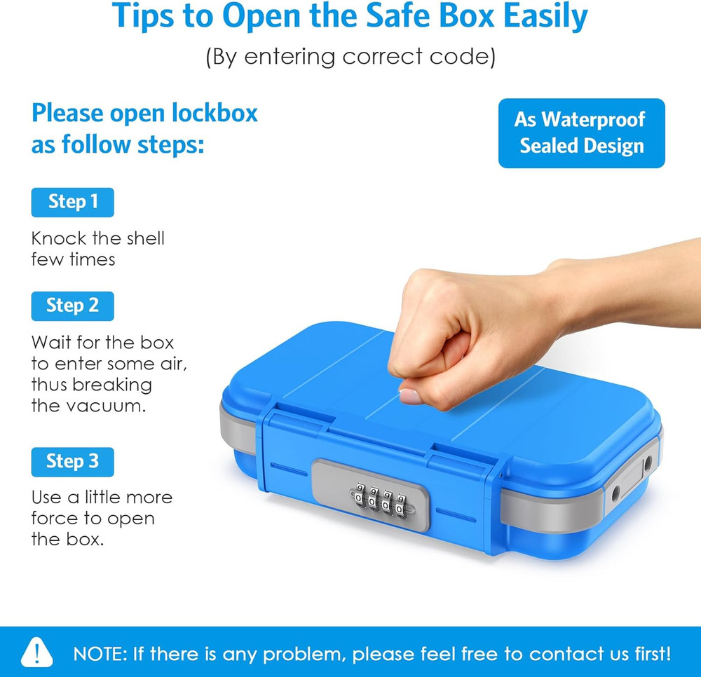 Portable Safe Box, Combination Lock Box with Code, Waterproof Anti-Theft Mini Tr