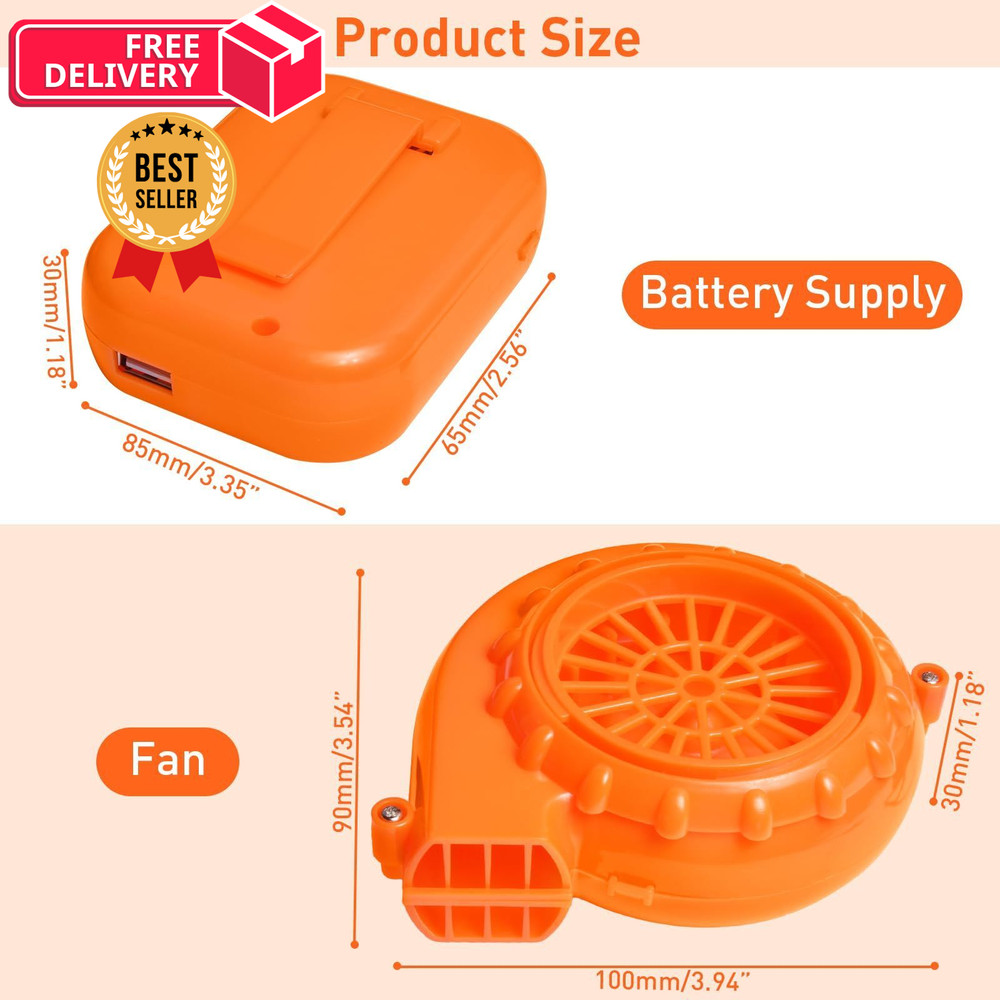 Uderwarb Inflatable Costume Fan Replacement, Mini Blower Medium, Orange