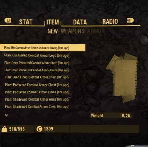 (Xbox) Combat Armor Mod Plans