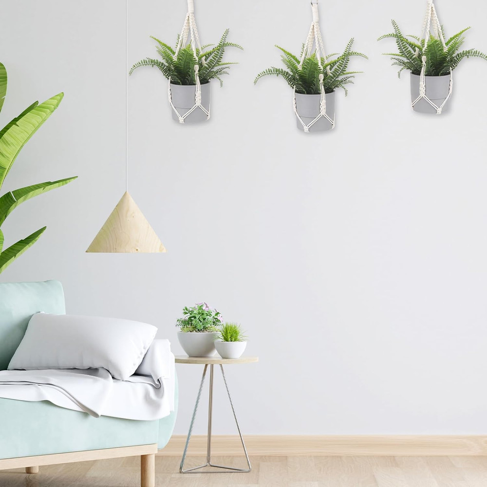 Macrame Plant Hanger, 2 Pack Boho Hanging Planters Baskets for Indoor Plants Dec