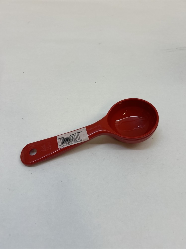 Measure Miser Solid Measuring Spoon with Short Handle, 2 Ounces, Red