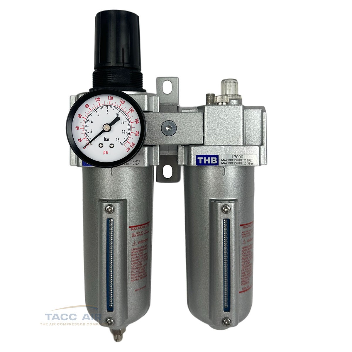 3/4" Compressed Air Compressor Filter Regulator Lubricator Combo FRL System