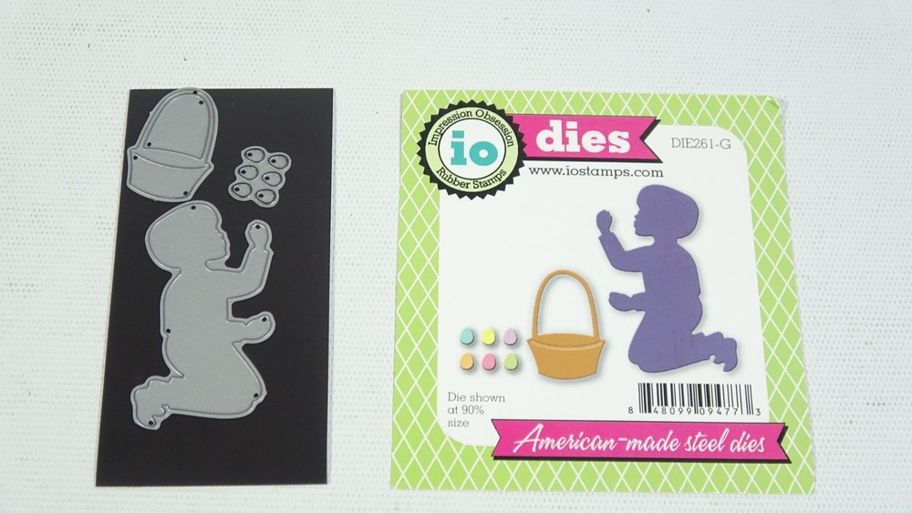 Impression Obsession io Easter Basket With Boy And Eggs DIE261-G