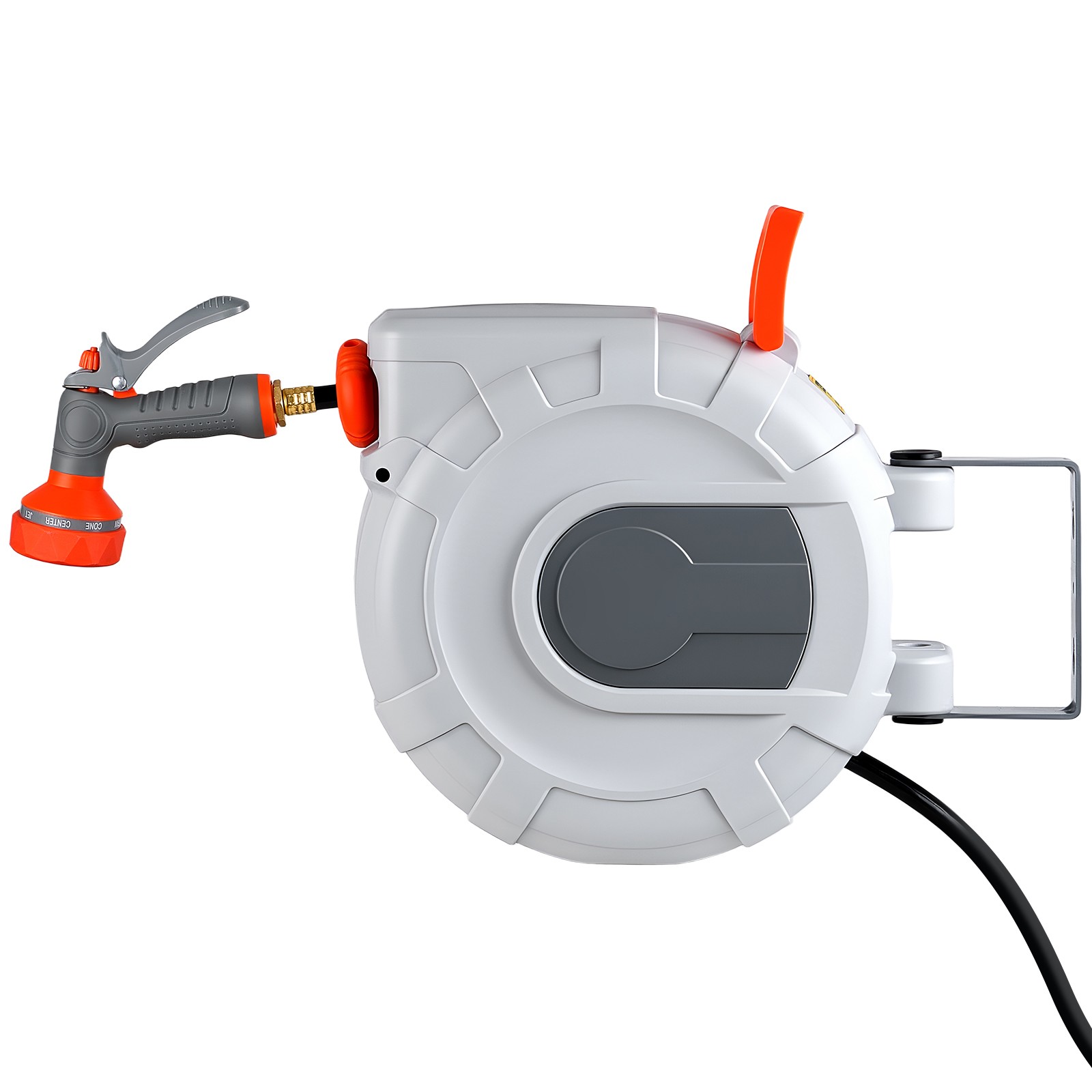 Uimoso Retractable Wall-Mounted Garden Hose Reel 1/2 inx50 ft with 9 Spray Modes