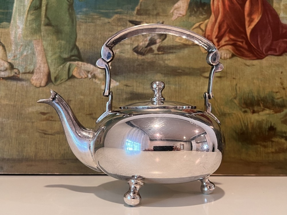 VTG MINI SILVER PLATED TRIPOD TEAPOT/KETTLE- INDIA