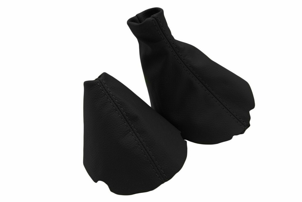 Fits 00-06 BMW X5 E53 SyntheticLeather Automatic Shifter & Ebrake Boot Set Black