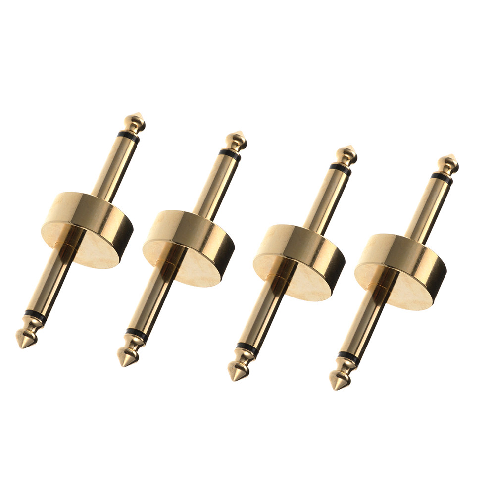 4pcs Pack Guitar Effect Effector Pedal Jack Connector Coupler Crank Jumper Patch
