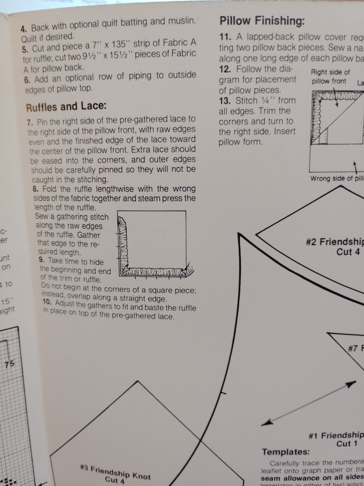 Patchwork Place Cross Stitch Quilt Pattern Leaflet Friendship Knot LSS6 Pillows