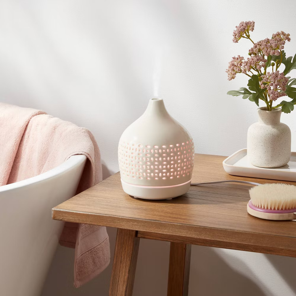 White Ceramic Cutout 300ml Large Diffuser - Threshold