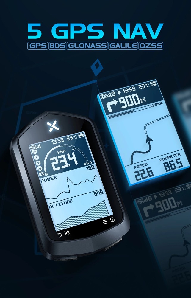 Bike Computer GPS Bicycle Map Route Navigation MTB Wireless Speedometer Odometer