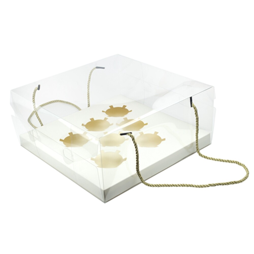 2pc Cake Boxes with 7pcs Random Toppers ECO-FRIENDLY Cupcake Containers