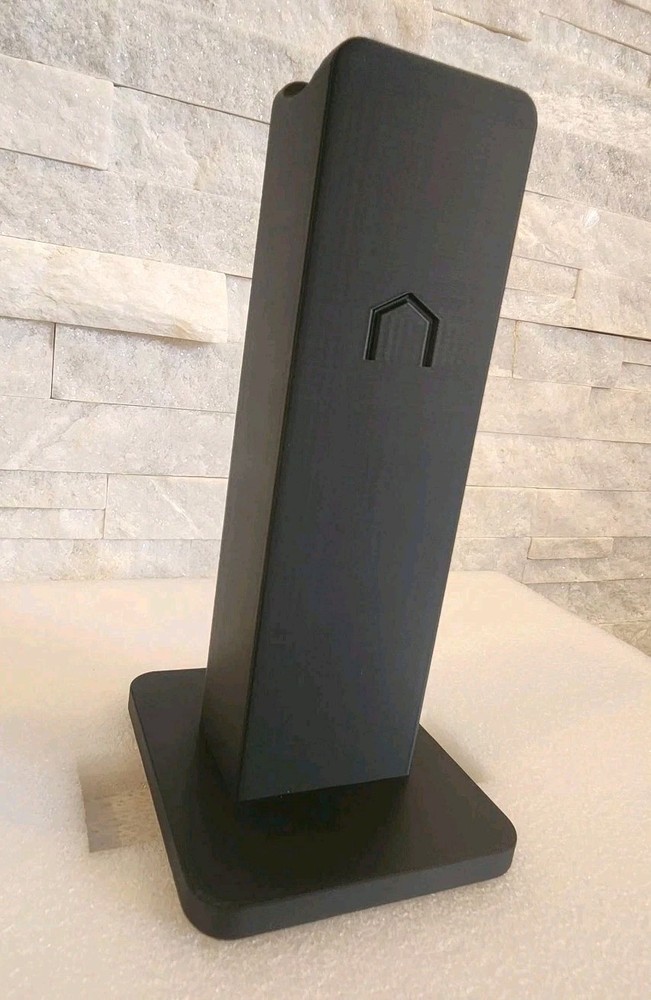 Modern 3D Printed Rectangular Headphone Stand Black Desk Headset Holder