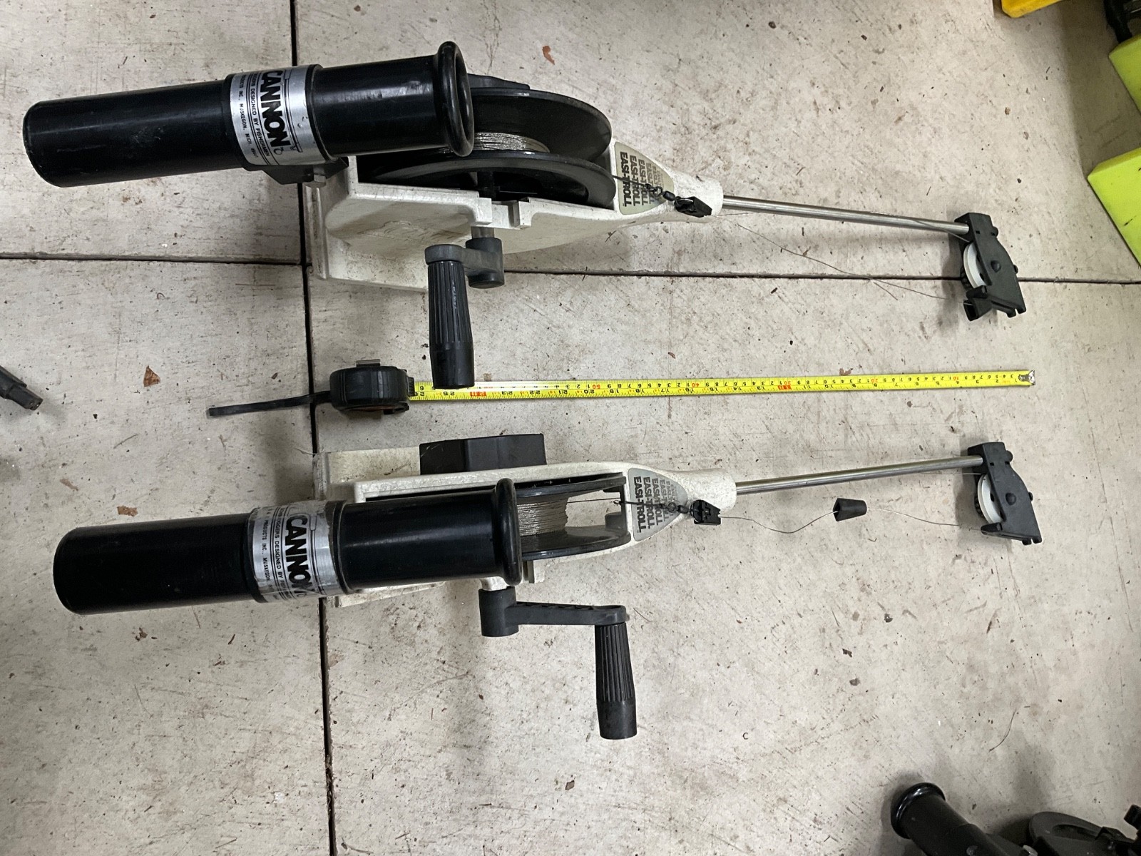 Cannon Easi Troll Manual Downriggers (2) - with rod holders, nice shape