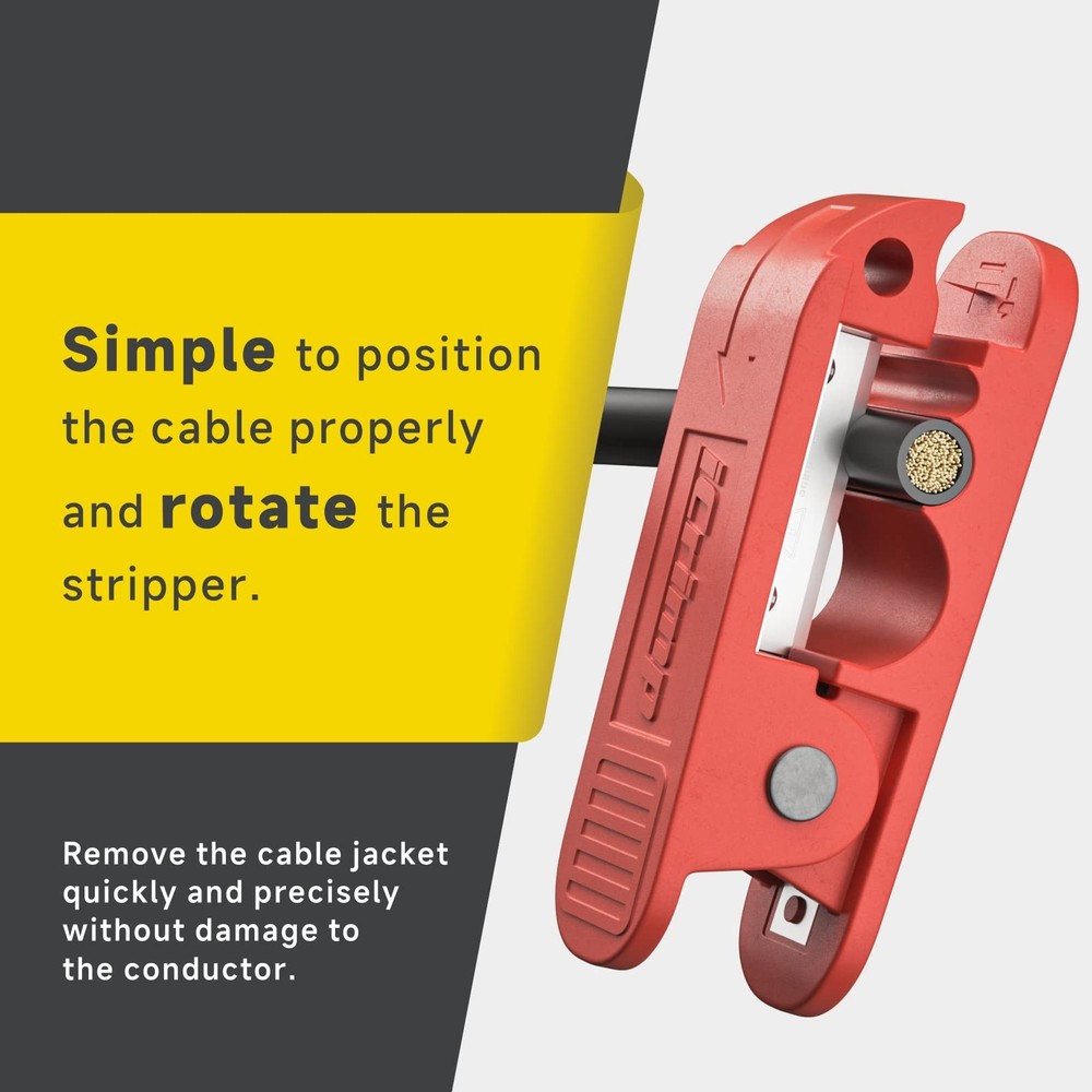 iCrimp Round Cable Stripper for AWG 12 to 4/0, Adjustable Jacket...