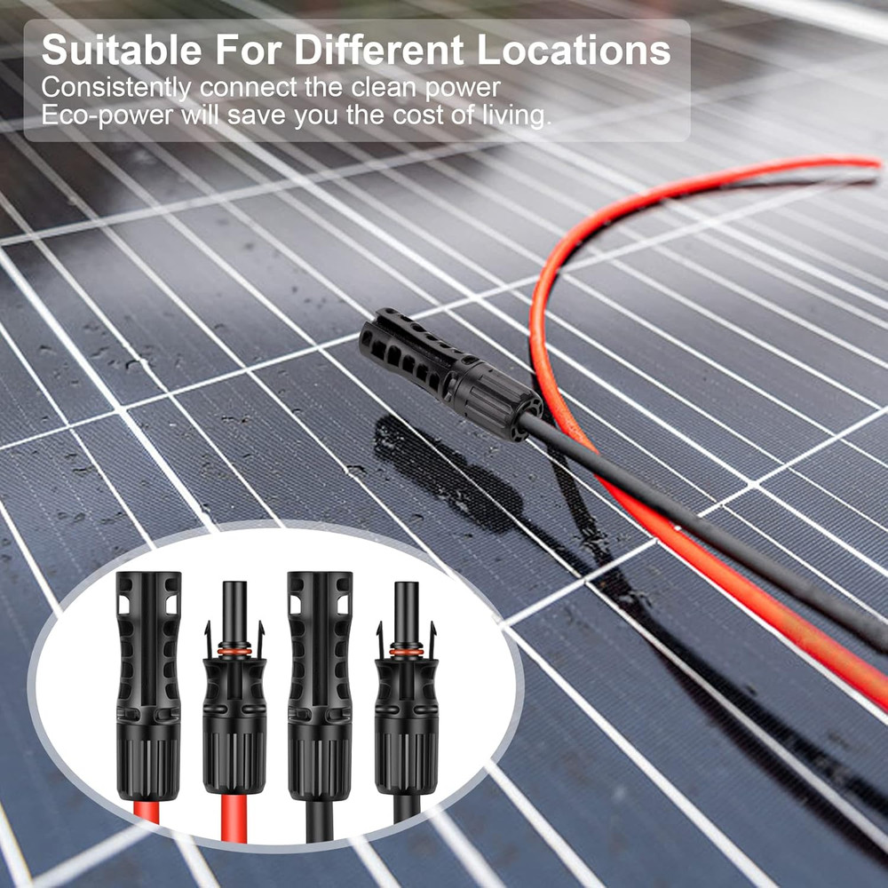 30FT 8AWG Solar Panel Extension Cable with Connectors for Solar Systems