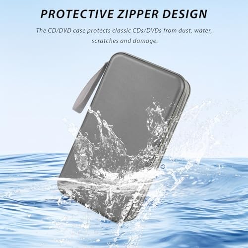 Car CD Case Holder, 80 Capacity CD/DVD Cases Holders Hard Plastic Gray