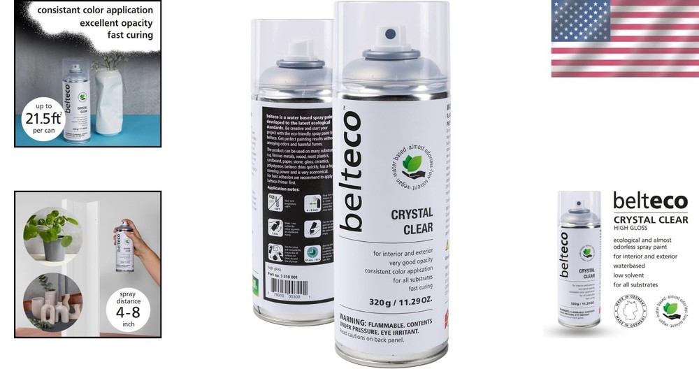 Crystal Clear Gloss Spray Paint | Eco-Friendly | High Coverage