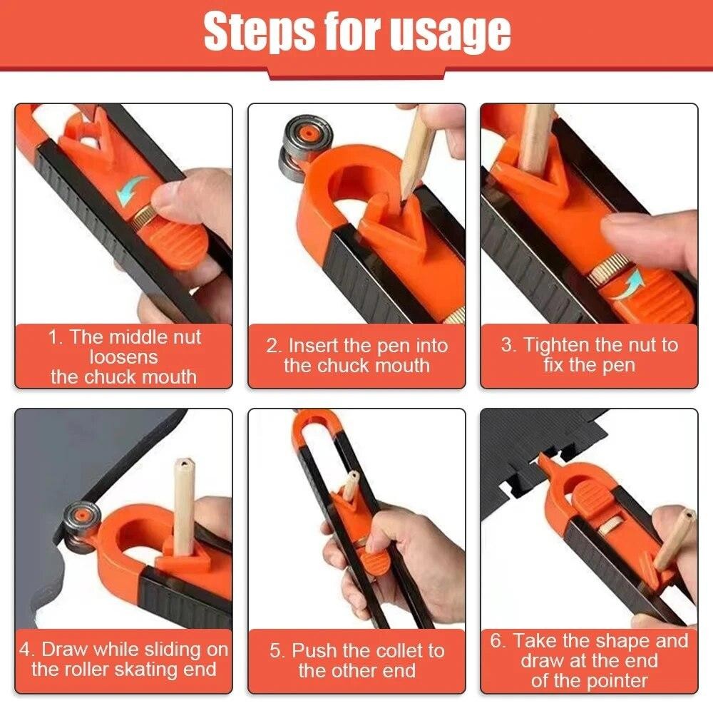 NEW Contour Gauge Profile Duplicator with Lock Precise Measuring Tool Woodwork