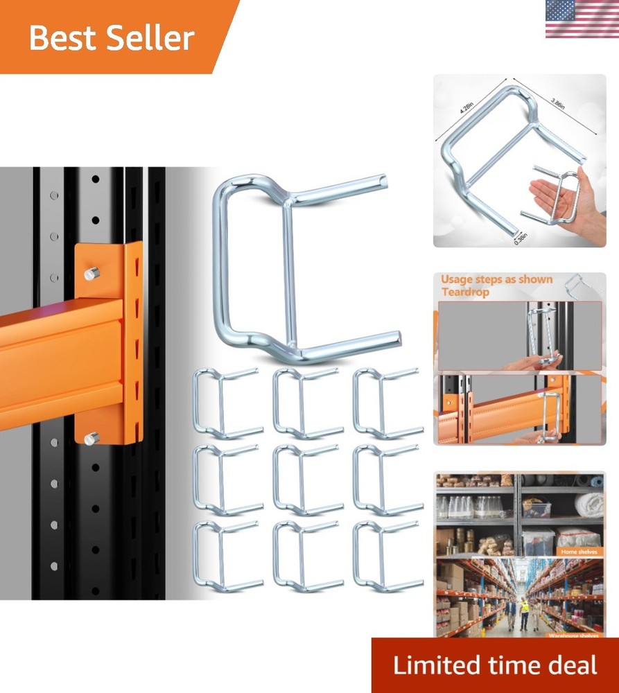 Pallet Rack Clips 10 Pack Warehouse Storage Beams Locking Horseshoe Clips