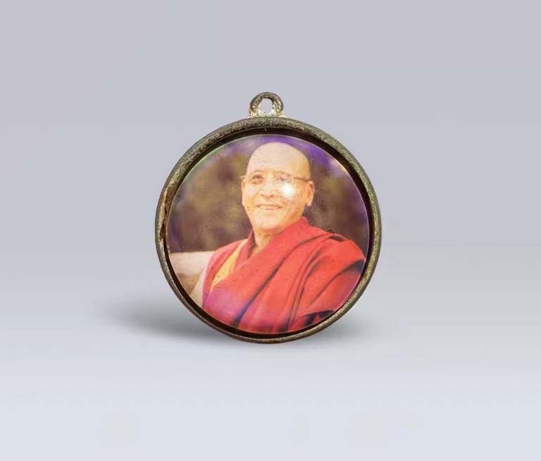 Tibet Vintage Old Buddhist Bai Ma Luosan Master Personal Portrait Badge Amulet