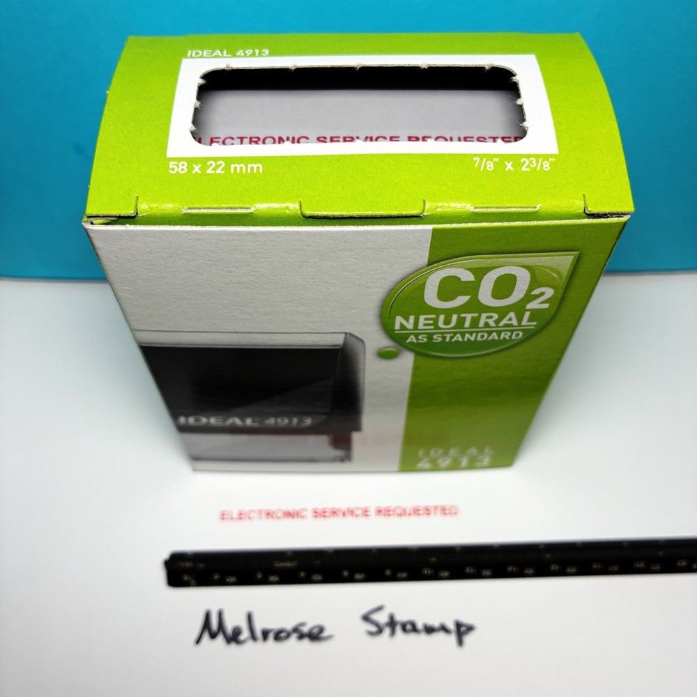 Electronic Service Requested Self Inking Rubber Stamp Red Ink Ideal 4913
